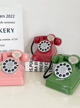 ins风存钱筒电话机粉色少女心摆件摄影道具房间拍照装饰生日礼物