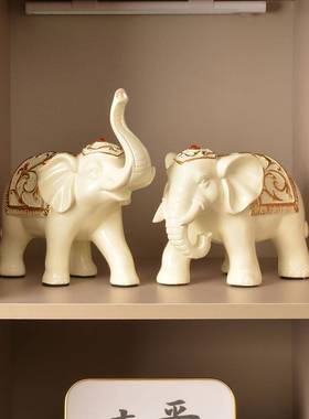 办公室桌面招财大象摆饰工艺礼品摆饰新中式家居客厅电视酒柜对象
