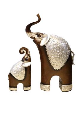 新中式大象母子玄关桌面电视柜酒柜客厅摆件家居装饰品高档次礼物