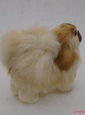 仿真皮毛动物仿真狗 京巴狗 家居摆设皮毛手工工艺品结婚礼物