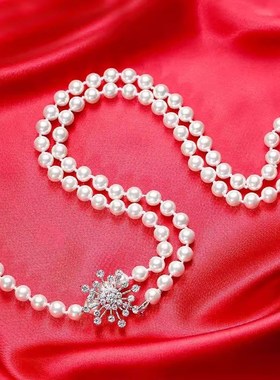 珍珠毛衣链长款2023年新款潮高档时尚女秋冬季挂件配饰项链装饰品