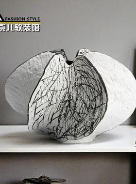 手作肌理纹艺术花器抽象杨桃花瓶侘寂风样板间酒店民宿装饰品摆件