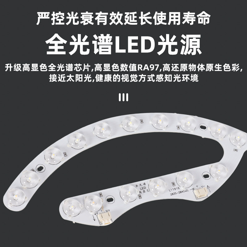 全光谱吸顶灯led灯芯替换光源护眼防蓝光灯带卧室灯替换圆形灯盘,淘宝优惠券,粉丝福利购,淘宝优惠卷