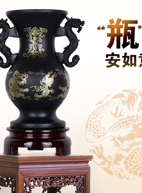 正宗泰山墨玉葫芦摆件天然原石雕刻工艺品招财客厅办公室装饰礼品