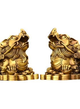 纯铜貔貅摆件招h財貔貅公母一对家用办公室收银台装饰店铺开业礼