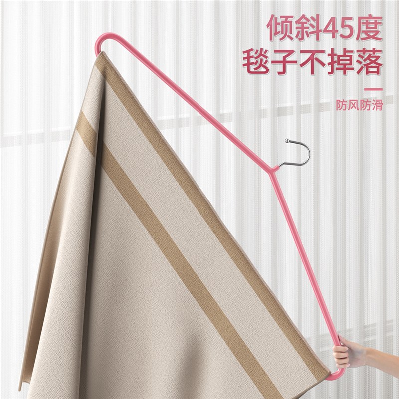 不锈钢大衣架晒被子床单专用特超大号晾被L套加粗加大家用挂衣撑 - 图0