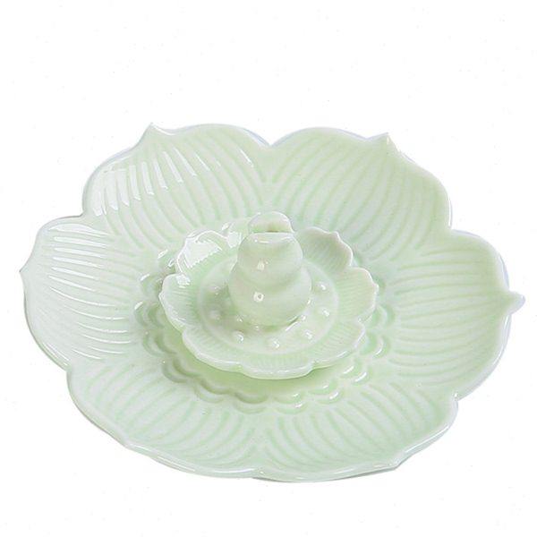 莲花线香香插家用香炉室内熏香檀香炉陶瓷插香盘香座创意香托摆件,淘宝优惠券,粉丝福利购,淘宝优惠卷