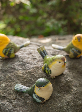 创意庭院阳台园艺装饰工艺品礼物家居摆设仿真树脂小鸟装饰摆件