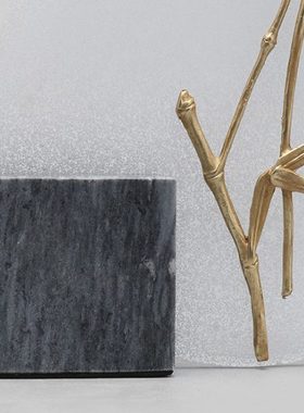 新中式创意玉石工艺品摆件样板房客厅电视柜玄关软装饰品桌面摆设