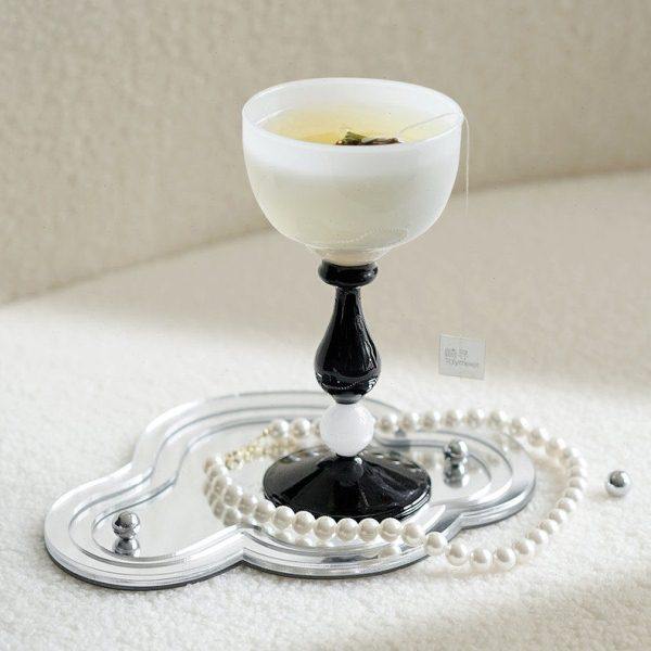 Easygood创意耐高温圆形咖啡玻璃杯情侣复古香槟杯可爱送礼高脚杯,淘宝优惠券,粉丝福利购,淘宝优惠卷