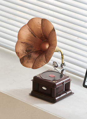 经典复古留声机摆件怀旧家居客厅电视柜酒柜酒吧咖啡Y厅收藏装饰