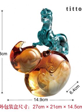tittot琉园新中式貔貅葫芦招财琉璃摆件 福禄聚财 送开业乔迁礼物