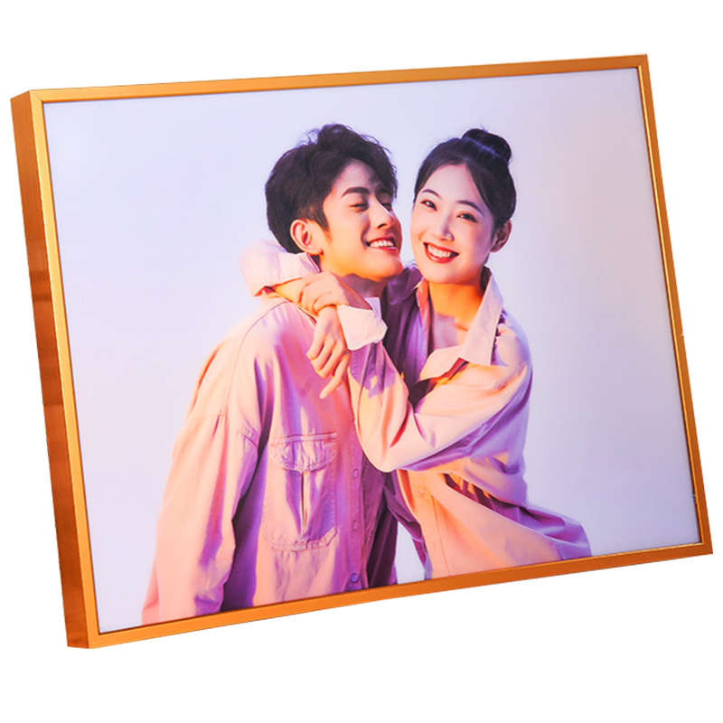 相框挂墙摆台定制照片q打印加框水晶放大全家福高级感铝合金画框 - 图3