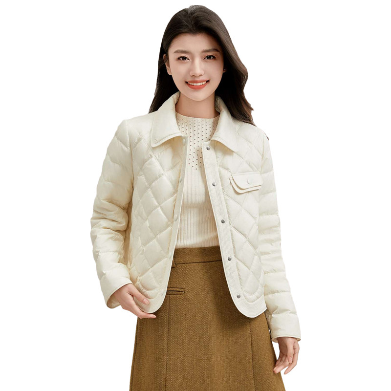 鸭鸭短款轻薄羽绒服女2025冬季新款时尚宽松百搭休闲女士保暖外套