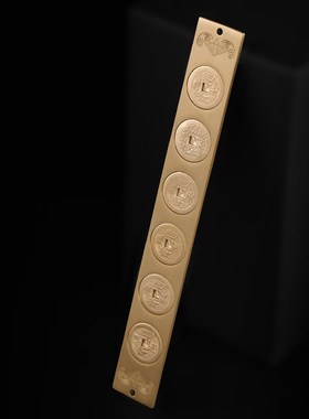 纯黄铜五帝尺压门尺垫门槛玄关装饰品对门六帝尺带中国结居家摆件