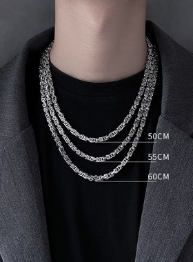 项链男士轻奢高级设计感小众锁骨链男生冷淡风嘻哈重金属钛钢颈链