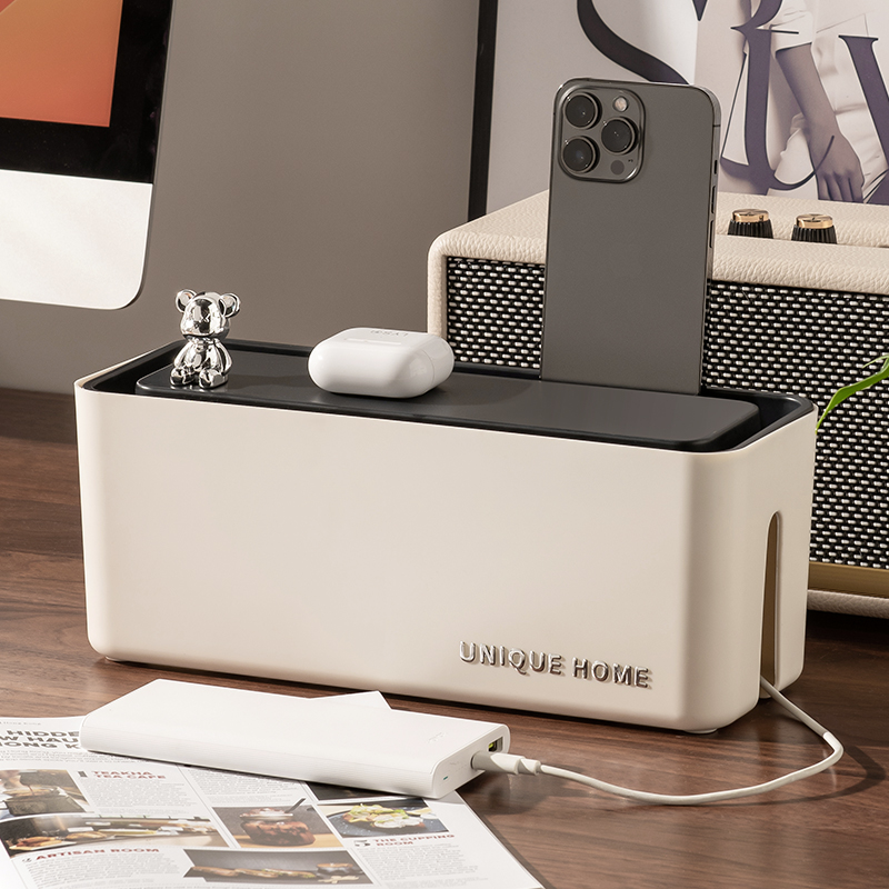 插排插座收纳盒延长线电源线数据线充电器电线收纳神器桌面集线器 - 图3