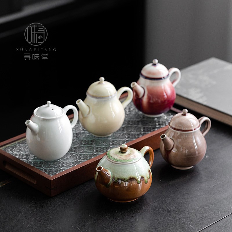 精致手工窑变小茶壶高档可养单壶家用陶瓷功夫U茶具钧瓷泡茶壶 - 图1
