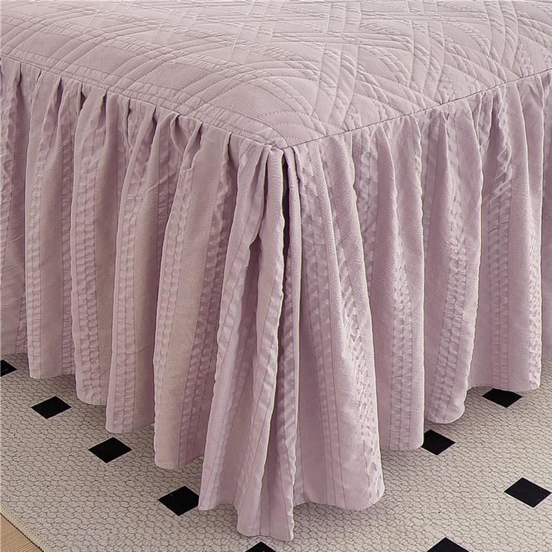 公主风亲肤夹棉床裙单件2024新款花G边纯色床罩防尘遮丑床笠带裙 - 图2