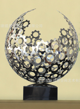 现代简约雕塑室内家居不锈钢落地欧式摆件金属创意抽象软装艺术品
