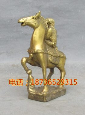 纯铜马上封侯摆件 铜马上猴发财马十二生肖马摆设家居装饰工艺品