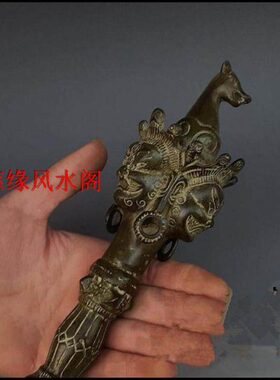 纯铜法器摆件 马头明王普巴金刚杵 降魔杵三面普巴金刚橛密宗