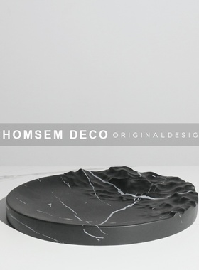 简约现代托盘摆件软装饰品样板间A酒店售楼处收纳果盘桌面艺术摆