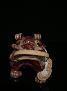 石湾公仔陶瓷金蟾创意家居客厅博古架三脚蟾摆件开业招财工艺礼品