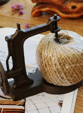 中式创意个性复古怀旧铸铁艺缝纫机线轴麻绳家居软装饰桌面摆件