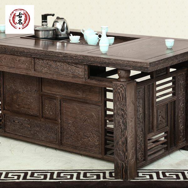 红木家具鸡翅木茶台中式原木红木茶桌椅组合实木泡茶桌仿古茶几,淘宝优惠券,粉丝福利购,淘宝优惠卷