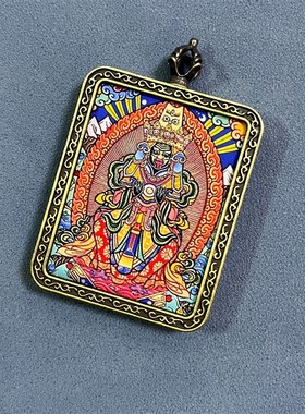 非纯手绘扎基拉姆唐卡吊坠牌景区夜E市地摊平安招财配饰纪念品代