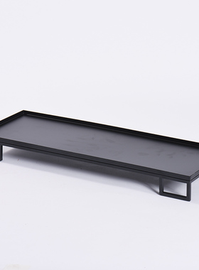 新中式创意铁艺金属收纳托盘装饰架摆件样板房客厅几何Z提盒装饰