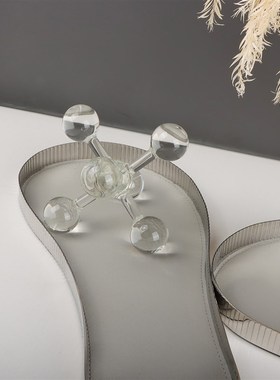 不锈钢创意脚掌皮革桌面托v盘摆件客厅餐酒店柜台样板房间软装饰