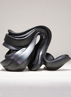 现代抽象艺术雕塑摆件别墅样板房客厅H摆设软装饰品酒店陈设品定