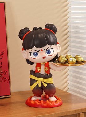 入户玄关装饰摆件钥匙收纳哪吒周边玩偶进门口鞋柜置物架乔迁礼物