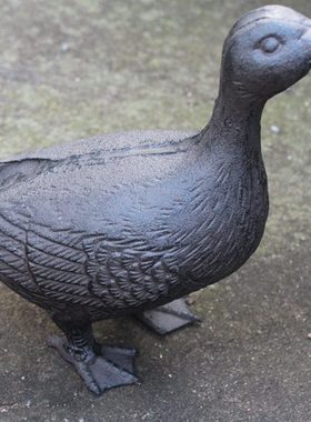 复古创意铸铁工艺品酒吧会所别墅庭院花园家居装饰装饰抬头鸭摆件