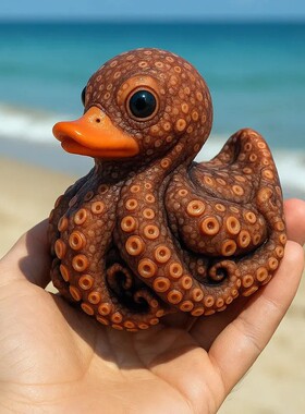 跨境新款Sea Creature Duck 海洋动物鸭子树脂工艺品摆件家居装饰