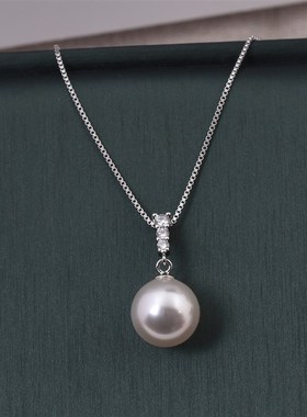 足银项链珍珠项链女生珍珠项链春夏毛衣链N女ins风法式春款项