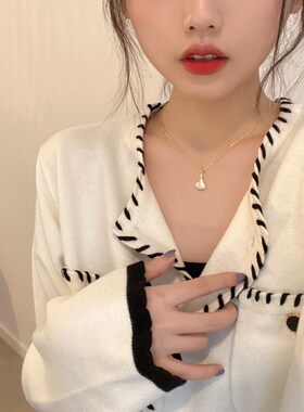 微镶银杏叶项链设计o感锁骨链韩版气质网红新款女卫衣链配饰项链