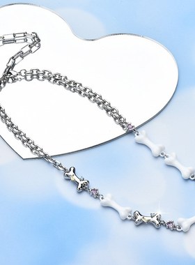 厂家直销个性多骨l头系列锆石颈链女甜酷项链潮牌时尚锁骨链