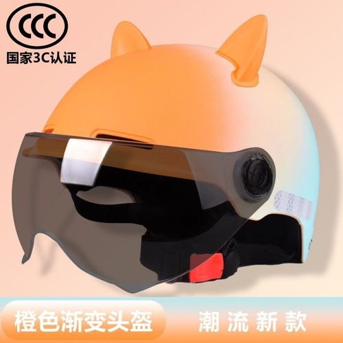 3C国标电动车头盔女可爱头盔摩托车E电瓶车通用男四季防雾安全帽 - 图1