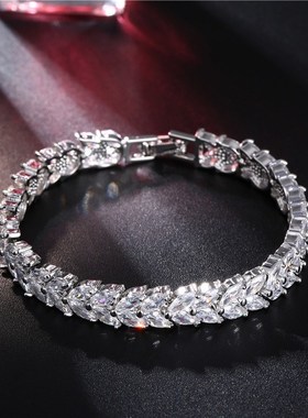 首饰跨境爆品手链设计感小众不掉色女柳叶货W源s6924