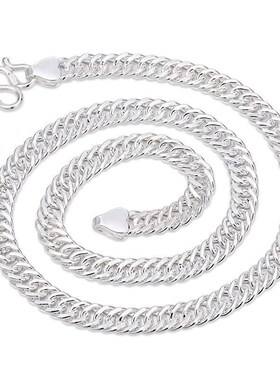 实心扁平项链男潮嘻哈马鞭链霸气男粗款古M巴链送男友老板链