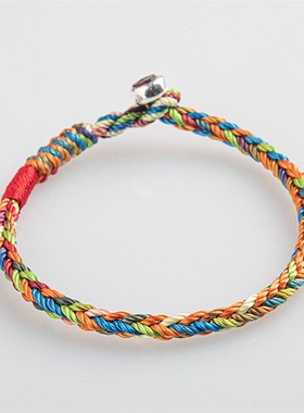 五色绳手工幸运m绳端午节五彩手链男女情侣宝宝礼物