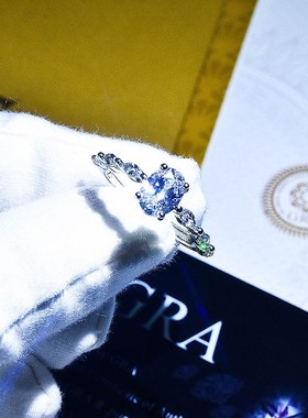 快手直播热卖仿真莫桑石鸽子v蛋钻戒女戒指 ins欧美网红订婚指环