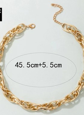 精致简约金属嘻哈夸张短项链女个性锁骨链冷淡风摄影旅拍装饰配饰