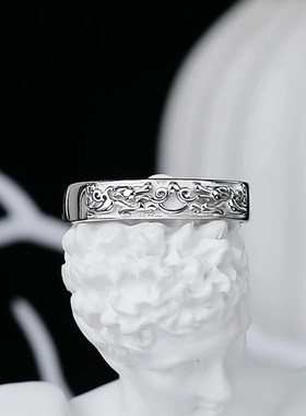 银戒指貔貅招财戒指男女高级感小众单戒时尚个性开口戒K