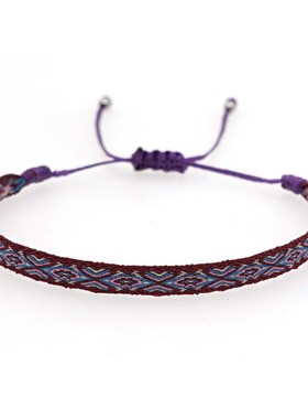 跨境南美哥伦比亚民l族风织带幸运友谊手绳ins小众多条叠戴手链女