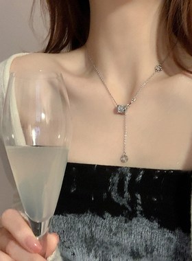 小蛮腰项链女轻h奢小众设计感气质锁骨链秋冬毛衣链配饰2023年新