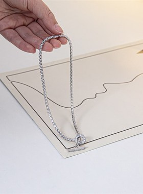 欧美ins酷潮冷淡风项饰 小x众时尚个性银色满钻链条锁骨链项链女